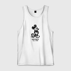 Майка мужская хлопок Mickey classic: origin 1928, цвет: белый
