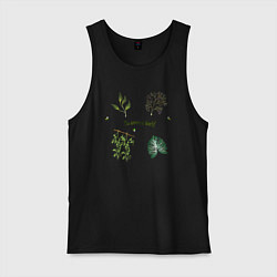 Майка мужская хлопок The botanical world easy, цвет: черный