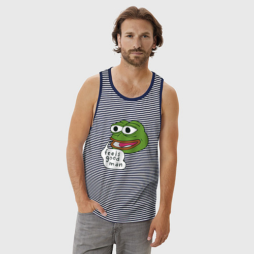 Мужская майка Pepe feels good man / Синяя тельняшка – фото 3