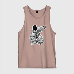 Мужская майка Череп, тигр и ворон