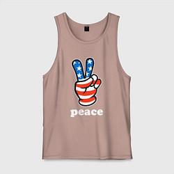Майка мужская хлопок USA peace, цвет: пыльно-розовый