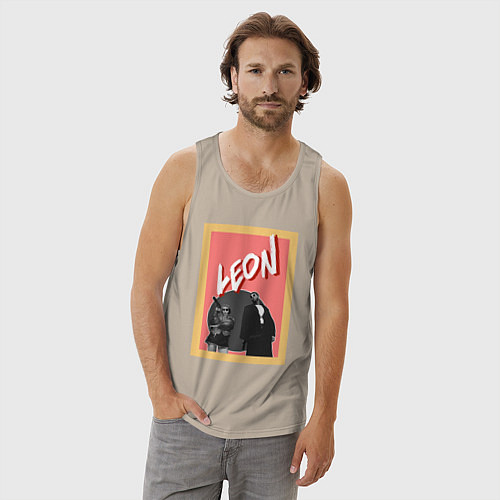 Мужская майка Арт по фильму Леон / Миндальный – фото 3