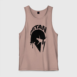 Майка мужская хлопок Спартанец - шлем, цвет: пыльно-розовый