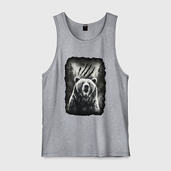 Майка мужская хлопок Большой Медведь, цвет: меланж