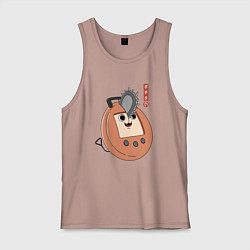 Майка мужская хлопок Тамагочи Почита, цвет: пыльно-розовый