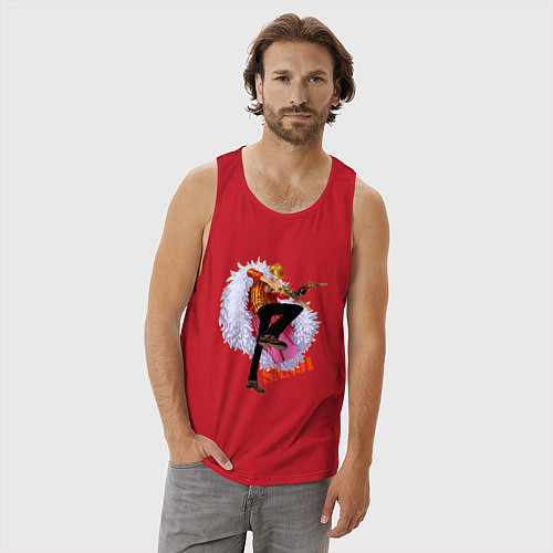 Мужская майка Винсмок Санджи из аниме и манги One Piece / Красный – фото 3