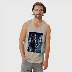 Майка мужская хлопок Mass effect - character ai art, цвет: миндальный — фото 2