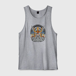 Майка мужская хлопок Скандинавский бог Один, цвет: меланж