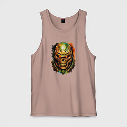 Майка мужская хлопок Doom slayer skull, цвет: пыльно-розовый