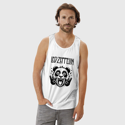 Мужская майка Led Zeppelin - rock panda / Белый – фото 3