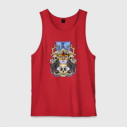 Майка мужская хлопок Скандинавская богиня Хель, цвет: красный