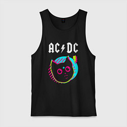 Мужская майка AC DC rock star cat