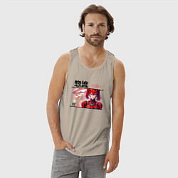 Майка мужская хлопок Evangelion - Asuka, цвет: миндальный — фото 2