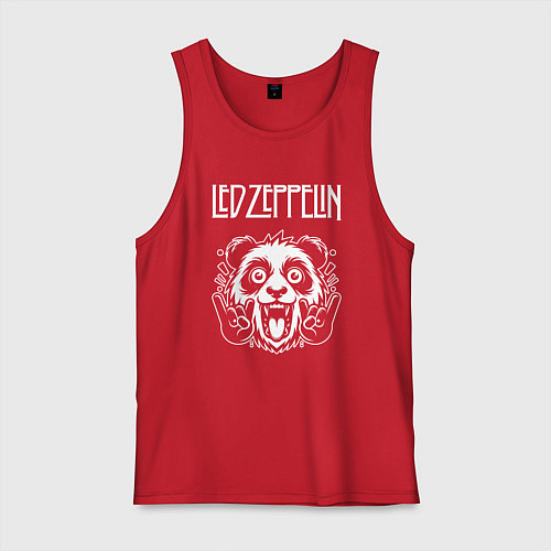 Мужская майка Led Zeppelin rock panda / Красный – фото 1