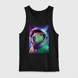 Мужская майка Портрет бравого космонавта - капибара