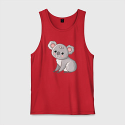 Майка мужская хлопок Cute koala, цвет: красный