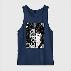 Майка мужская хлопок Клинок рассекающий демонов Ериичи Цугикуни Кокушиб, цвет: тёмно-синий