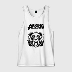 Майка мужская хлопок Asking Alexandria - rock panda, цвет: белый