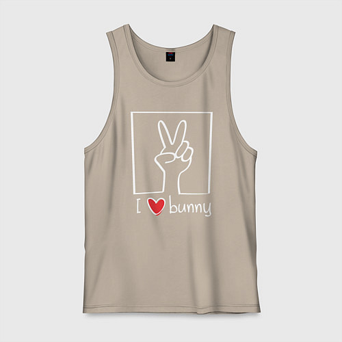 Мужская майка I love bunny / Миндальный – фото 1