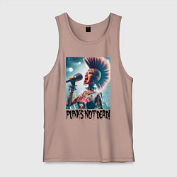 Майка мужская хлопок Punks not dead - Barbie, цвет: пыльно-розовый