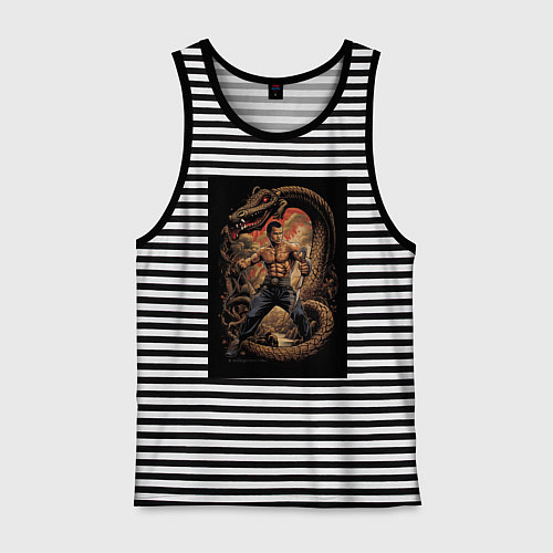 Мужская майка Боец Муай Тай / Черная тельняшка – фото 1