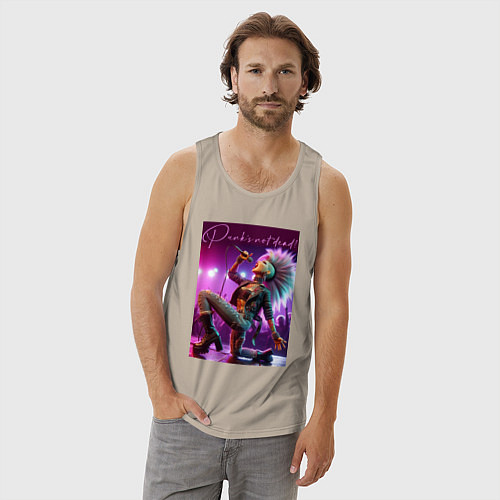 Мужская майка Барби поёт панк-рок / Миндальный – фото 3