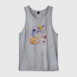 Майка мужская хлопок Путь космонавта, цвет: меланж