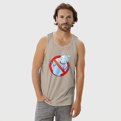 Мужская майка Презерватив под запретным знаком / Миндальный – фото 3