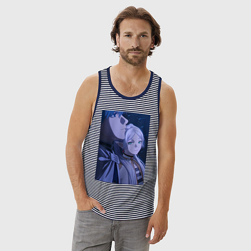 Мужская майка Провожающая в последний путь Фрирен / Синяя тельняшка – фото 3