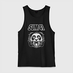 Майка мужская хлопок Sum41 rock panda, цвет: черный