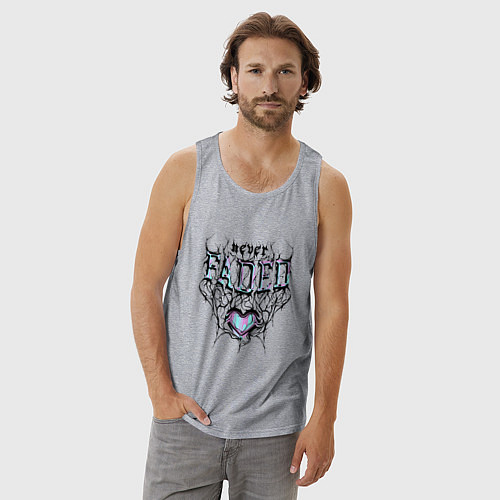 Мужская майка Сердце никогда не увядает / Меланж – фото 3