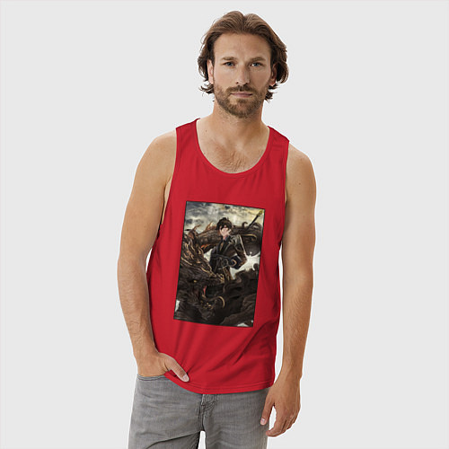 Мужская майка Чжун Ли - дракон / Красный – фото 3