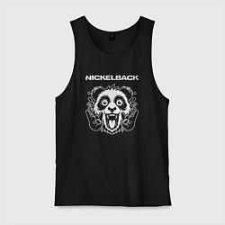 Майка мужская хлопок Nickelback rock panda, цвет: черный