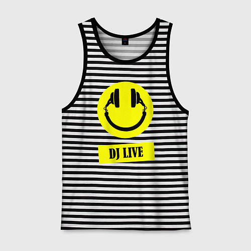 Мужская майка Dj live / Черная тельняшка – фото 1