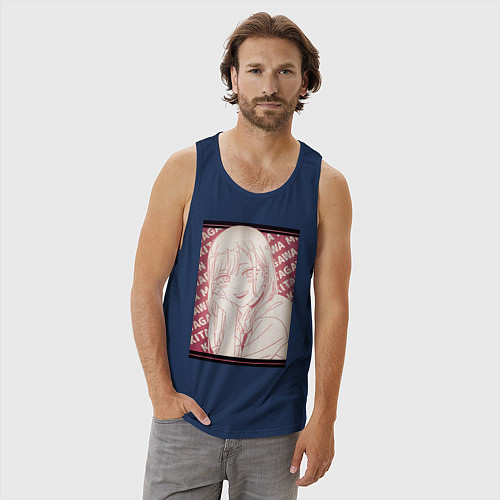 Мужская майка Эта фарфоровая кукла влюбилась / Тёмно-синий – фото 3