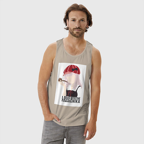 Мужская майка Госпожа Кагуя Тика Фудзивара / Миндальный – фото 3