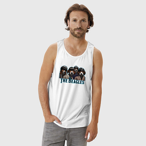 Мужская майка Beatles beagles / Белый – фото 3