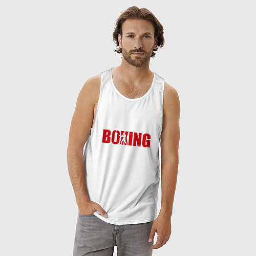 Мужская майка Бокс art / Белый – фото 3