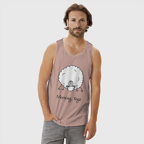 Мужская майка Утро и йога / Пыльно-розовый – фото 3
