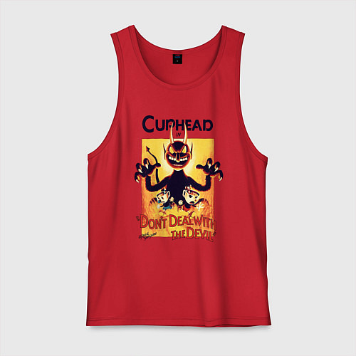 Мужская майка Капхед - дьявол / Красный – фото 1