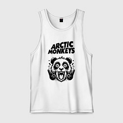 Майка мужская хлопок Arctic Monkeys - rock panda, цвет: белый