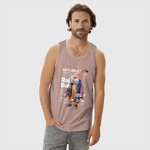 Мужская майка Будь как кролик / Пыльно-розовый – фото 3