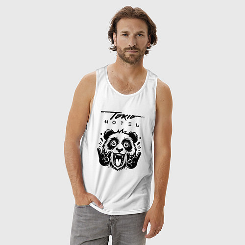 Мужская майка Tokio Hotel - rock panda / Белый – фото 3