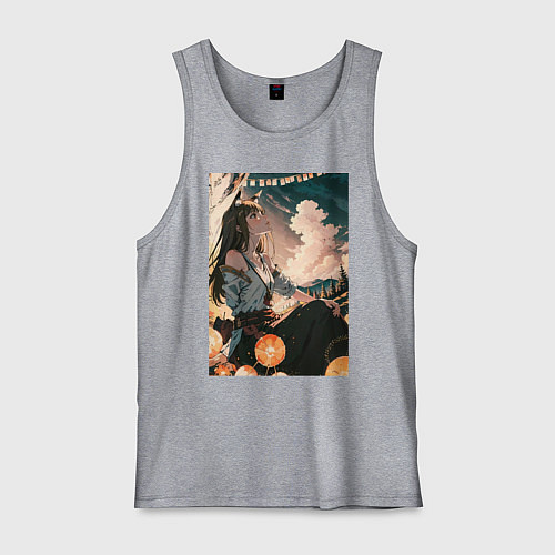 Мужская майка Волчица и пряности Холо / Меланж – фото 1