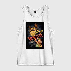 Майка мужская хлопок Кот возвращение вампира, цвет: белый