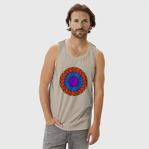 Мужская майка Колесо геометрии / Миндальный – фото 3