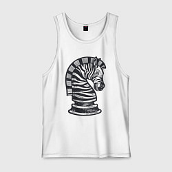 Майка мужская хлопок Шахматная зебра, цвет: белый