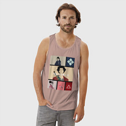 Майка мужская хлопок Самурай Чамплу Мугэн, цвет: пыльно-розовый — фото 2