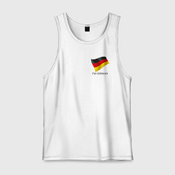 Майка мужская хлопок Im German - motto, цвет: белый