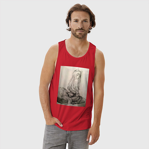 Мужская майка Мудрая волчица Холо / Красный – фото 3